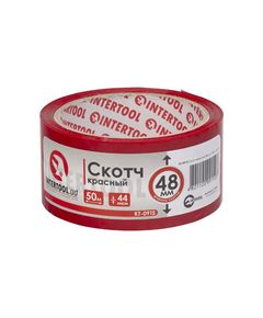 Скотч червоний 48мм, 50м, 44мкм INTERTOOL KT-0915, фото  | SNABZHENIE.com.ua