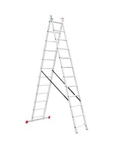 Лестница алюминиевая INTERTOOL LT-0212, 2-секционная, 5,9 м, 12 ступеней, фото  | SNABZHENIE.com.ua