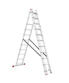 Лестница алюминиевая 3-х секционная 3x11 ступеней, 6.7 м INTERTOOL LT-0311, фото  | SNABZHENIE.com.ua