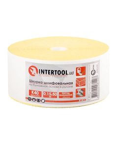 Шлифовальная бумага К40, 115 мм x 50 м INTERTOOL BT-0814, фото  | SNABZHENIE.com.ua