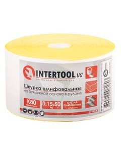 Шлифовальная шкурка К80, 115 мм x 50 м на бумажной основе INTERTOOL, фото  | SNABZHENIE.com.ua