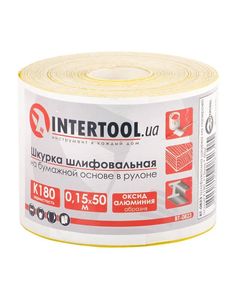 Шлифовальная шкурка К180 115 мм x 50 м на бумажной основе INTERTOOL, фото  | SNABZHENIE.com.ua