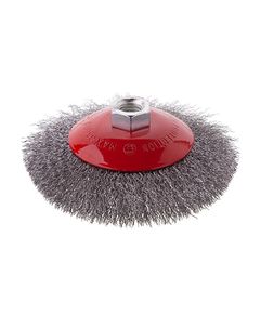 Щетка конусная 125 мм для УШМ М14 (витая проволока) INTERTOOL BT-5125, фото  | SNABZHENIE.com.ua