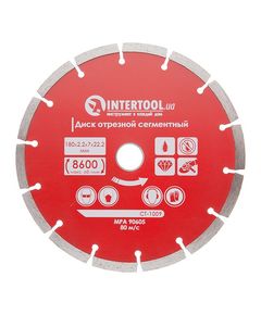 Диск алмазний сегментний 180 мм, 22-24% INTERTOOL CT-1009, фото  | SNABZHENIE.com.ua