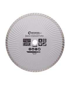 Алмазний відрізний диск TURBO для каменю, 230 мм, 16-18% INTERTOOL CT-2005, фото  | SNABZHENIE.com.ua