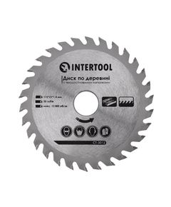 Пильный диск по дереву 115мм, 30 зубьев, INTERTOOL CT-3012, фото  | SNABZHENIE.com.ua