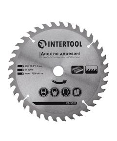 Пильный диск по дереву 200x25.4 мм, 36 зубьев, INTERTOOL CT-3020, фото  | SNABZHENIE.com.ua