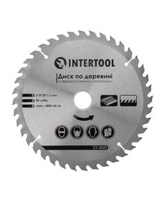 Диск пильный по дереву INTERTOOL CT-3023, 210x30x1,5 мм, 40 зубьев, фото  | SNABZHENIE.com.ua