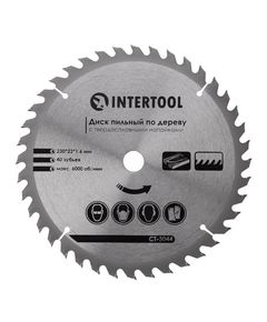 Диск пильный по дереву 230x22,2 мм, 40 зубьев INTERTOOL CT-3044, фото  | SNABZHENIE.com.ua
