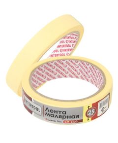 Малярная лента INTERTOOL DM-2520, 25мм х 20м, желтая, фото  | SNABZHENIE.com.ua
