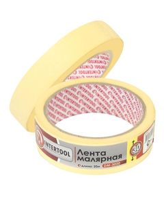 Малярна стрічка жовта 30мм, 20м INTERTOOL DM-3020, фото  | SNABZHENIE.com.ua