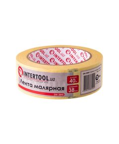Малярна стрічка INTERTOOL DM-3840, 38мм, 40м, жовта, для фарбування, фото  | SNABZHENIE.com.ua