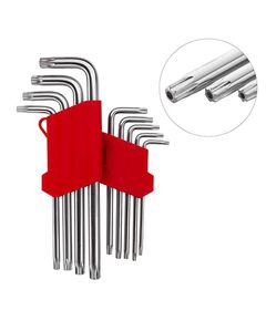 Набор Г-образных ключей TORX 9шт удлиненных T10-Т50 Cr-V INTERTOOL HT-0606, фото  | SNABZHENIE.com.ua