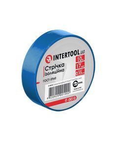 Ізоляційна лента 0,15 мм x 17 мм x 10 м синя INTERTOOL IT-0010, фото  | SNABZHENIE.com.ua