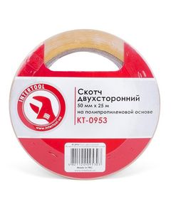 Двусторонний скотч 50мм*25м полипропилен INTERTOOL KT-0953, фото  | SNABZHENIE.com.ua