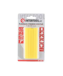 Комплект жовтих клеєвих стержнів 7.4мм, 100мм, 12 шт. INTERTOOL, фото  | SNABZHENIE.com.ua