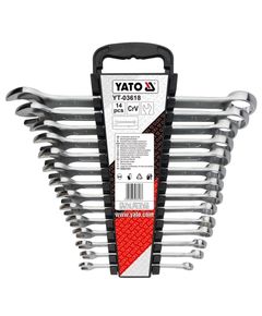 Ключі ріжково-накидні YATO: М= 8-24 мм, 14 шт. хром-ванадієві, фото  | SNABZHENIE.com.ua