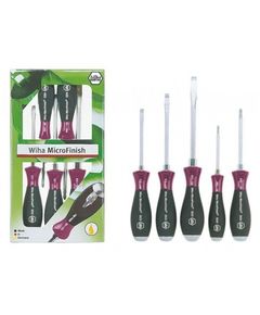 Викрутки Wiha MicroFinish набор 5 пр (SL 5,5x100, 6,5x125, 8,0x150, PH1x80, PH2x100), CrV, фото  | SNABZHENIE.com.ua