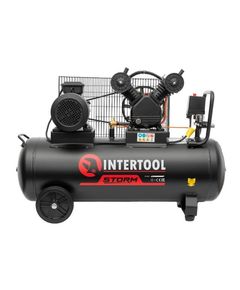 Компресор STORM, 100 л, 3 кВт, 380 В, 10 атм, 500 л/хв, 2 циліндри INTERTOOL PT-0013, фото  | SNABZHENIE.com.ua
