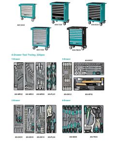 Набор инструментов Whirlpower 224 предмета в ящике-тумбе на колесах, фото  | SNABZHENIE.com.ua