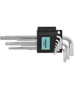 Набор шестигранников Whirlpower 9 шт. 1,5-10 мм Г-образные с шаром, фото  | SNABZHENIE.com.ua