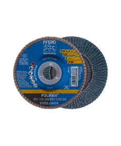 Круг пелюстковый 125*22 Z80 для нержавеющей стали/металла PFERD POLIFAN, фото  | SNABZHENIE.com.ua