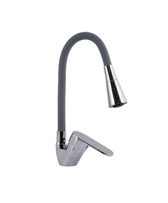 Смеситель для кухни Lidz Tani 008F3 с гибким изливом серый / хром, фото  | SNABZHENIE.com.ua