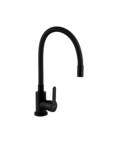 Смеситель для кухни Brinex Pure 015F3 с гибким изливом черный матовый, фото  | SNABZHENIE.com.ua