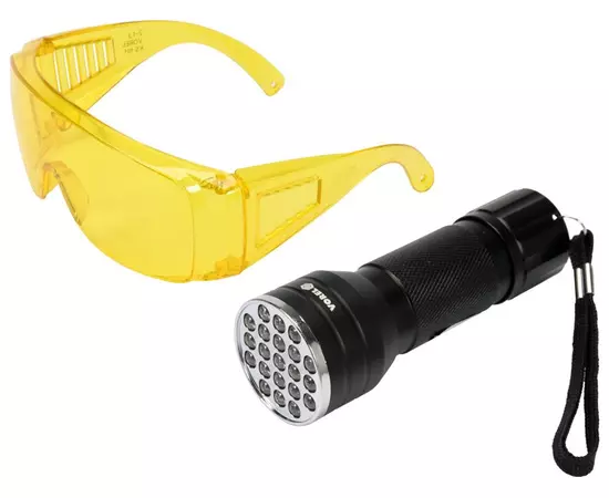 Ліхтар ультрафіолетовий VOREL з окулярами для виявлення протікання рідини, перевірки банкнот (VO-82756), фото  | SNABZHENIE.com.ua