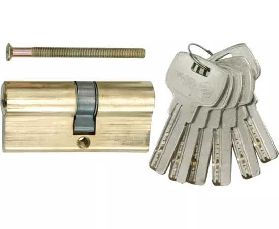 Серцевина замка VOREL латунна асиметрична, l = 62 мм, 31/31 мм 6 ключів (VO-77190), фото  | SNABZHENIE.com.ua