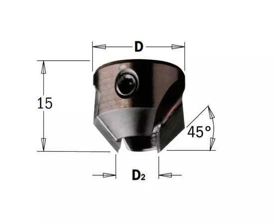 Зенкер левый для сверл с четырьмя канавками 8 мм CMT (316.080.12), фото  | SNABZHENIE.com.ua
