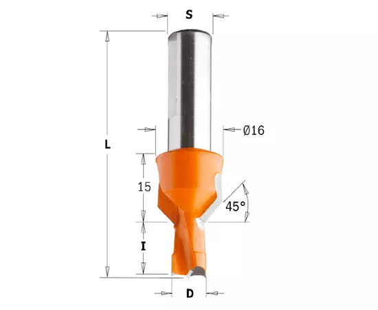 Сверло левое для глухих отверстий с зенкером 10 x 15 x 70 мм, хвостовик 10 мм CMT (377.101.12), фото  | SNABZHENIE.com.ua