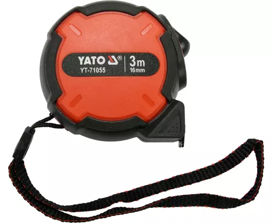 Рулетка 3 м x 16 мм, сталева стрічка, нейлонове покриття YATO (YT-71055), фото  | SNABZHENIE.com.ua