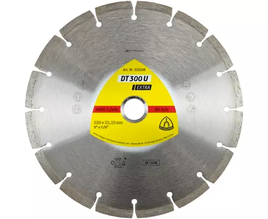 Алмазний диск KLINGSPOR DT 300 U Extra 115 x 1,6 x 22,23 мм, для будівельних матеріалів (325345KLPR), фото  | SNABZHENIE.com.ua