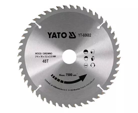 Диск пильний по дереву 216 х 30 х 3,2 мм, 40 зубів YATO (YT-60682), фото  | SNABZHENIE.com.ua