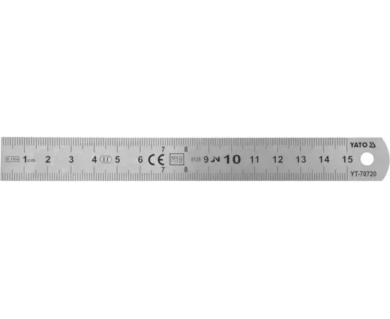 Лінійка з нержавіючої сталі YATO L = 150 x 19 мм (YT-70720), фото  | SNABZHENIE.com.ua