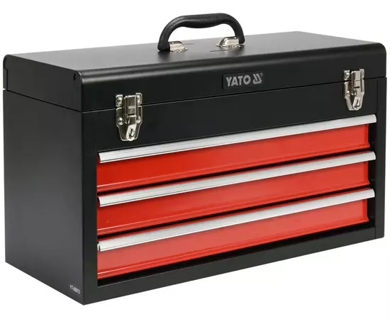 Ящик для инструмента металлический YATO с 3-мя ящиками, 218 х 300 х 520 мм (YT-08873), фото  | SNABZHENIE.com.ua