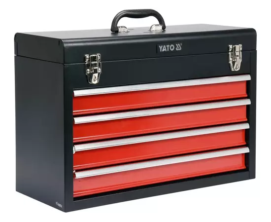 Ящик для інструменту металевий YATO з 4-ма ящиками, 218 х 360 х 520 мм (YT-08874), фото  | SNABZHENIE.com.ua
