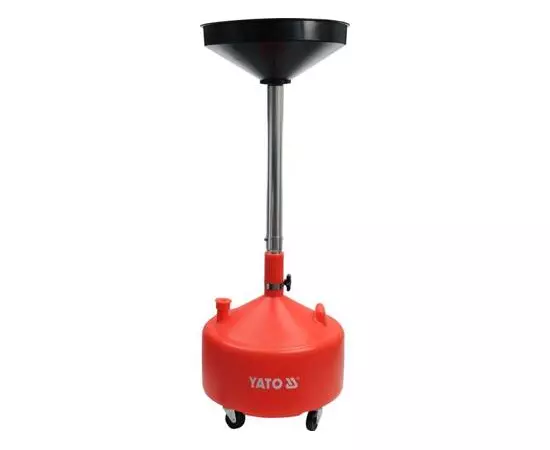 Пристрій збірний для зливу масла на колесах YATO 20 л, вирва 42 см, 75-155 см (YT-0718), фото  | SNABZHENIE.com.ua