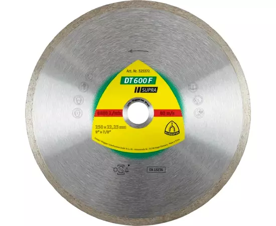 Алмазный диск KLINGSPOR DT 600 F Supra 125 x 1,6 x 22,23 мм, для керамических изделий, кафель, глазурованная плитка (325369KLPR), фото  | SNABZHENIE.com.ua