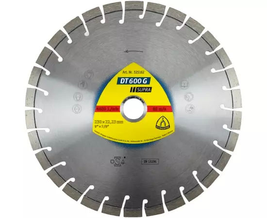 Алмазний диск KLINGSPOR DT 600 G Supra 115 x 2,4 x 22,23 мм, по граниту, тераццо (325030KLPR), фото  | SNABZHENIE.com.ua