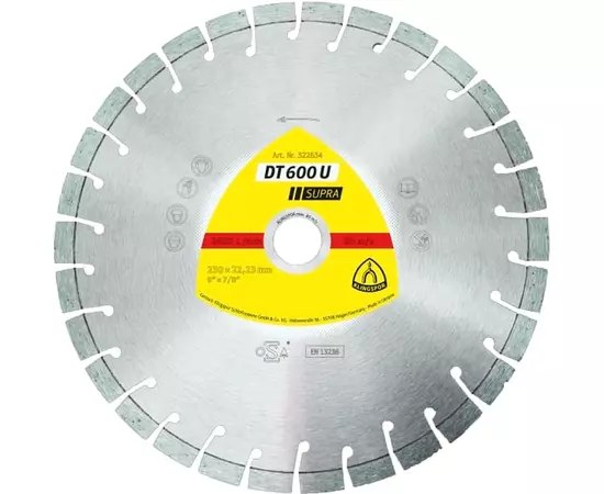 Алмазний диск KLINGSPOR DT 600 U Supra 100 x 2,4 x 16 мм, для будівельних матеріалів, бетон армований, пісчаник (325025KLPR), фото  | SNABZHENIE.com.ua