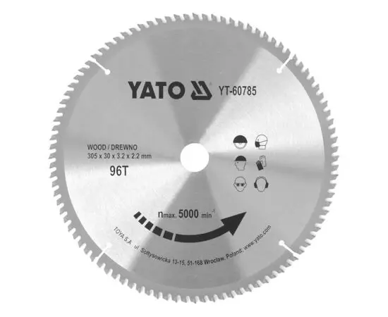 Диск пильний переможний по дереву 305 x 30 x 3.2 x 2.2 мм, 96 зубів YATO (YT-60785), фото  | SNABZHENIE.com.ua