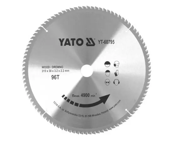 Диск пильний переможний по дереву 315 x 30 x 3.2 x 2.2 мм, 96 зубів YATO (YT-60795), фото  | SNABZHENIE.com.ua