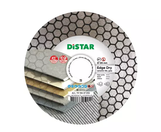 Алмазный отрезной круг DISTAR 125 x 1,6/1,2 x 25 x 22,23 Edge Dry (11115537010), фото  | SNABZHENIE.com.ua