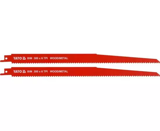 Полотна по дереву и металлу, би-металлические, для сабельной пилы 300 мм, 6 зубьев/1", 2шт YATO (YT-33935), фото  | SNABZHENIE.com.ua