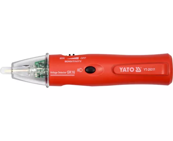 Индикатор напряжения YATO контрольный, 5-1000 В, плоский шлиц SL4.5 мм, регулятор чувствительности (YT-28311), фото  | SNABZHENIE.com.ua