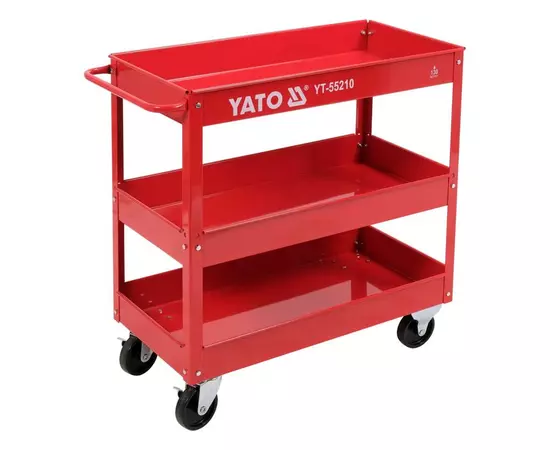 Тележка для мастерской YATO 3-уровневая на 4 колесах для макс. нагрузки 130 кг (YT-55210), фото  | SNABZHENIE.com.ua