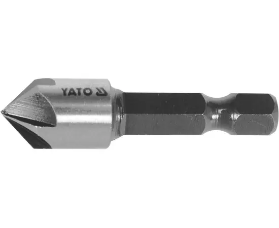 Зенкер конический по металлу YATO HSS, 10.4 мм, l = 40 мм, 5 кромок, HEX 1/4" (YT-44723), фото  | SNABZHENIE.com.ua