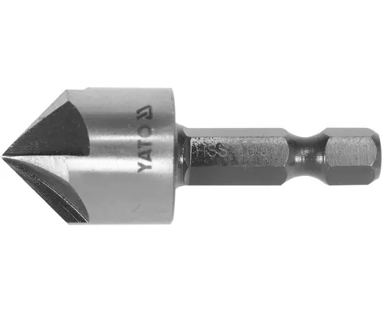Зенкер конический по металлу YATO HSS, 16.5 мм, l = 45 мм, 5 кромок, HEX 1/4" (YT-44725), фото  | SNABZHENIE.com.ua